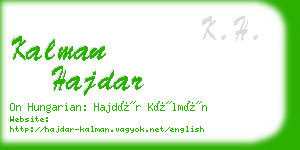 kalman hajdar business card